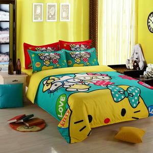Kids Hello Kitty New 2023 Bedding Duvet Quilt Cover Bedding Set Twin Full Queen