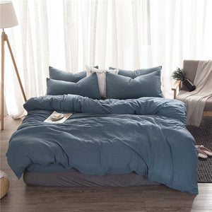 Soft Washed Cotton Bedding Set Solid Colors - Twin, Full, Queen, King