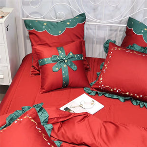 Christmas Luxury Bedding Sets Egyptian Cotton Embroidery Duvet Cover Set