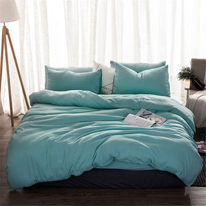 Soft Washed Cotton Bedding Set Solid Colors - Twin, Full, Queen, King