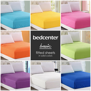 100% Cotton Fitted Sheet Non-slip Mattress Cover Four Corners With Elastic Band Solid Covers Bed cover Multicolor